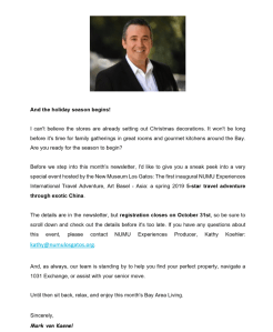 Copywriting sample: newsletter introduction for a real estate agent