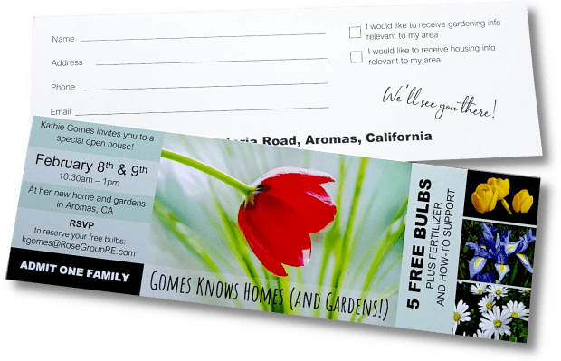 Sample open house event ticket design