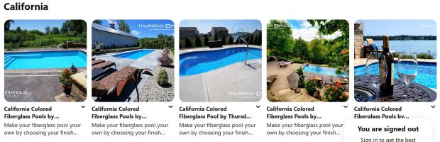 Example of Pinterest marketing using board sections
