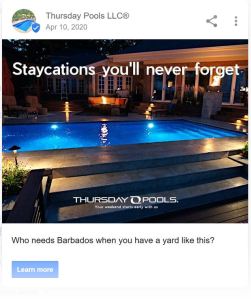 Sample social media card for Google My Business