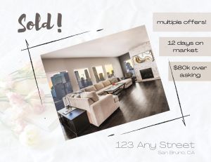 Sample real estate SOLD postcard (front)