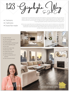 Sample real estate listing flyer with professional property description copywriting