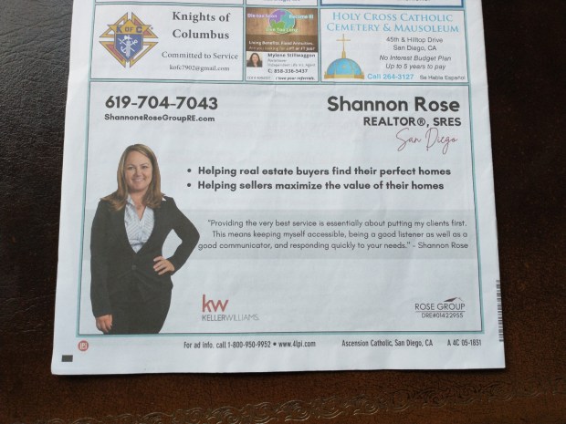 Real estate agent magazine ad